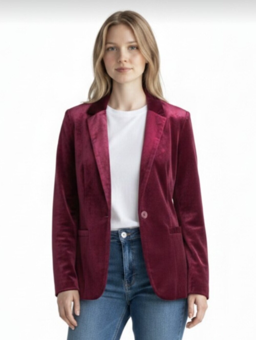 ANTHROPOLOGIE! RUBY RED CRUSHED VELVET, DECONSTRUCTED JACKET, BLAZER! SZ 6